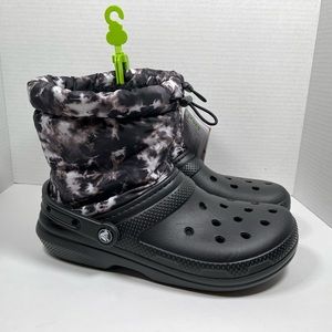 New Mens 8/ Women 10 Crocs Classic Lined Neo Puff Tie Dye Boot  207328-001 NWT